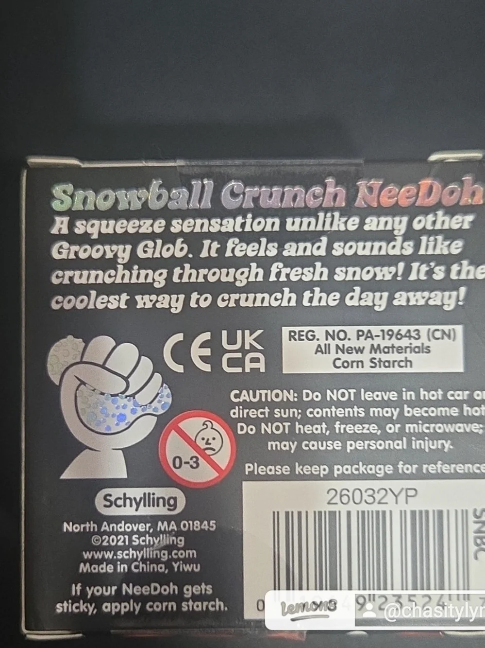 Schylling SnowBall NeeDoh Crunch Sensory Toy -